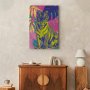 Taulu - Colorful Tiger - Intense Colors of a Tiger Surrounded by Tropical Plants