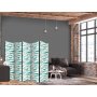 Sermi - Fish Jumping Above The Waves - Oriental Fish And Water Lilies Among High Waves in Shades of Sea Green