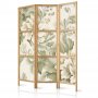 Japanilainen sermi - Retro Vintage Flowers in Delicate Cream and Green Colors