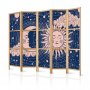 Japanilainen sermi - Cosmic Harmony - Illustration of the Sun and Moon on a Navy Background