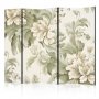 Sermi - Retro Vintage Flowers in Delicate Cream and Green Colors