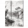 Sermi - Black and White Vintage Landscape - Retro View of a Pond with a Boat