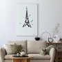 Taulu - Black Graphic Drawing of the Eiffel Tower on a Cream Background