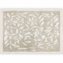 Fototapetti - White leaves - abstract plant motif on beige background with frame