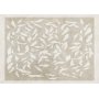 Fototapetti - White leaves - abstract plant motif on beige background with frame