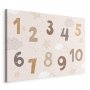 Taulu - Jumping Numbers - Numbers in a Subdued Beige-Brown Hue Among Snowflakes Stars and Clouds