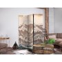 Sermi - Stormy Ocean - High Waves in Brown and Navy Colors on a Beige Background in Vintage Style