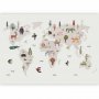 Fototapetti - Beige World - Continents With Animals in Muted Colours