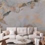 Fototapetti - White Stone - Elegant Marble With Golden Highlights