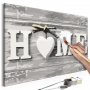 DIY kangas maalaus - Home (Letters)