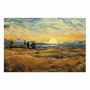 Juliste - Impressionistic fields - painted golden landscape with fields of grain