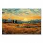 Taulu - Impressionistic fields - painted golden landscape with fields of grain