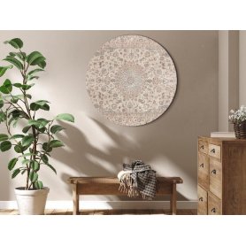 Pyöreä taulu - Sand carpet - worn Persian carpet with rich decorative motifs