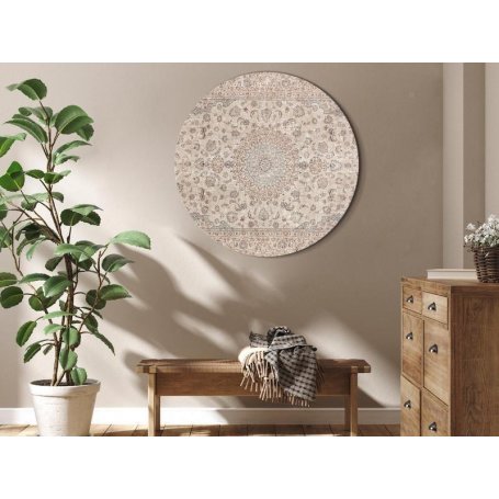 Pyöreä taulu - Sand carpet - worn Persian carpet with rich decorative motifs