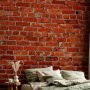 Fototapetti - Old wall – retro-style red brick wall