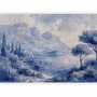 Fototapetti - Blue Bay - Italian landscape of Lake Como painted with blue ink