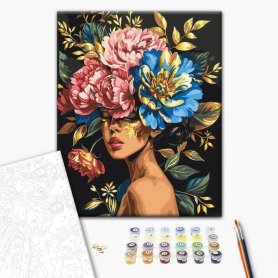 DIY kangas maalaus - Floral harmony