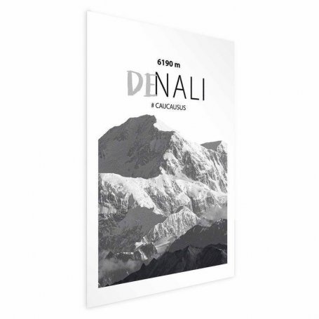 Juliste - Majestic mountain peak Denali mountain crown mountain landscape