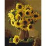 DIY kangas maalaus - Vase with sunflowers