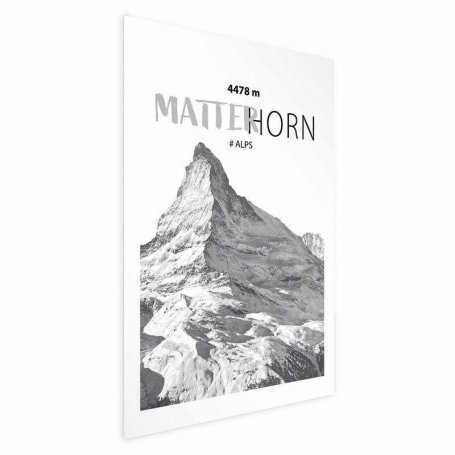 Juliste - The majestic Matterhorn mountain peak, crown of mountains, mountain landscape
