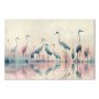 Taulu - Birds by the lake - herons painted in watercolour in delicate grey and pink colours