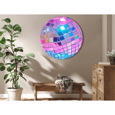Pyöreä taulu - Pink disco ball