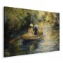 Taulu - Boat crossing - painting of two women sailing a boat on a river