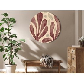 Pyöreä taulu - Leaves and spots – large vibrant shapes inspired by Matisse