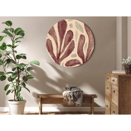 Pyöreä taulu - Leaves and spots – large vibrant shapes inspired by Matisse