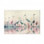 XXL-kuva - Birds by the lake - herons painted in watercolour in delicate grey and pink colours