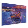 Taulu - Modern impressionism - night landscape of a lake with a floating boat