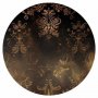 Pyöreä seinämaalaus - Dark baroque patterns with gold accents