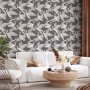 Tapetti - Flying birds – a delicate pattern of white and grey herons on a grey background