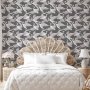 Tapetti - Flying birds – a delicate pattern of white and grey herons on a grey background