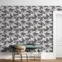 Tapetti - Flying birds – a delicate pattern of white and grey herons on a grey background
