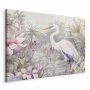 Taulu - Heron wading in a pond - illustration in bright colours