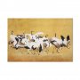 XXL-kuva - Japanese cranes - a flock of birds against a golden background based on a painting by Ishida Yūtei