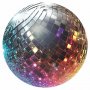Pyöreä seinämaalaus - Silver disco ball
