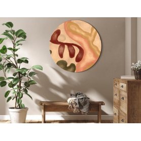 Pyöreä taulu - Colorful shapes – worn-out figures in lime wash technique