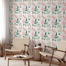 Tapetti - Peonies on white background