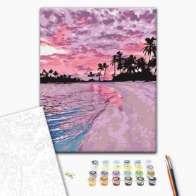 DIY kangas maalaus - Paradise sunset