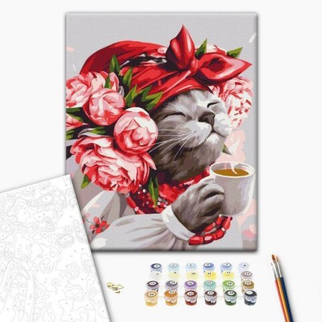 DIY kangas maalaus - Feline hostess