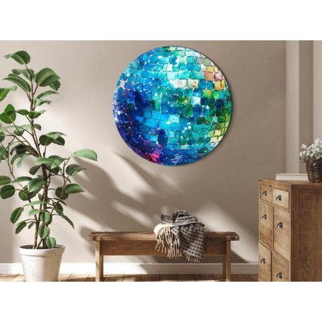 Pyöreä taulu - Turquoise disco ball