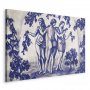 Taulu - Ancient vineyard - three women in a portal painted with blue ink