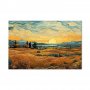 XXL-kuva - Impressionistic fields - painted golden landscape with fields of grain
