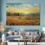 XXL-kuva - Impressionistic fields - painted golden landscape with fields of grain