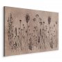Taulu - Wildflowers – black plants on lime-wash background