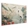 Taulu - By an Asian pond - an illustration in the style of a Japanese engraving, depicting a heron