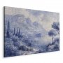 Taulu - Blue Bay - Italian landscape of Lake Como painted with blue ink