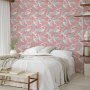Tapetti - Pastel birds – a delicate pattern of white and grey herons on a light pink background
